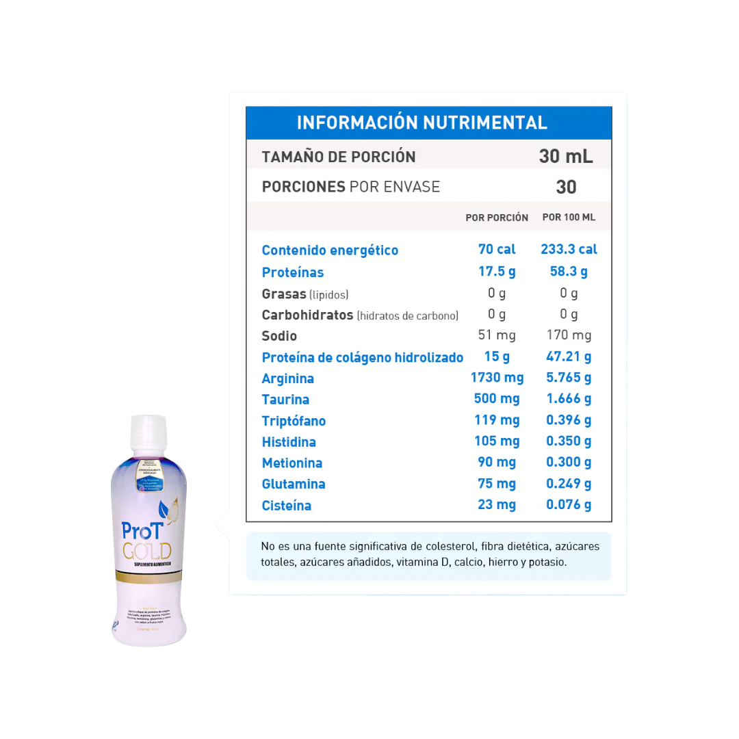 PROTGOLD. BERRY FLAVOR SUGAR-FREE PROTEÍNA LÍQUIDA.